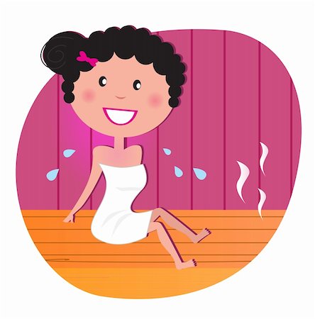 Woman in white towel Spending Time In A Sauna Stock Photo - Budget Royalty-Free & Subscription, Code: 400-04322933