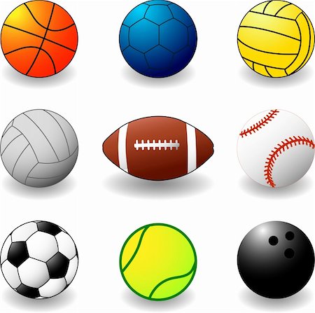 simsearch:400-05877692,k - collection of sport balls - vector illustration Foto de stock - Super Valor sin royalties y Suscripción, Código: 400-04323931