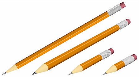 orange pencils isolated on white, realistic looking vector illustration Stock Photo - Budget Royalty-Free & Subscription, Code: 400-04334503