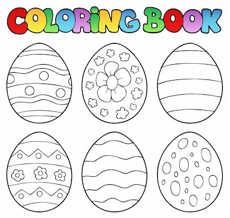 simsearch:400-04236823,k - Coloring book with Easter eggs - vector illustration. Stock Photo - Budget Royalty-Free & Subscription, Code: 400-04334536