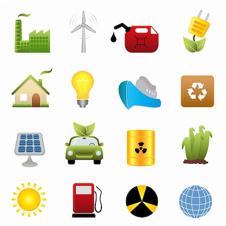 eco car vector - Clean energy and green environment related symbols Stock Photo - Budget Royalty-Free & Subscription, Code: 400-04334696