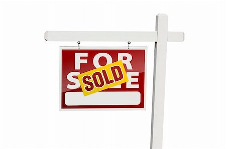 sold sign - Red Sold For Sale Real Estate Sign Isolated on a White Background with Clipping Path. Stock Photo - Budget Royalty-Free & Subscription, Code: 400-04334898