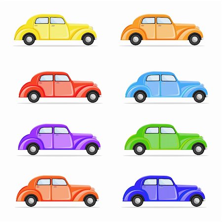 simsearch:400-05034481,k - illustration of set of colorful car on isolated background Stock Photo - Budget Royalty-Free & Subscription, Code: 400-04334941