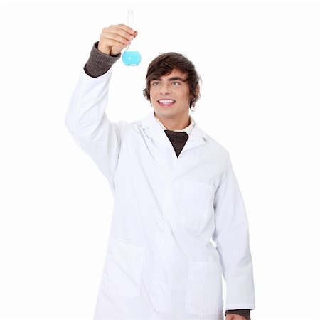 simsearch:400-09011632,k - Lab worker with white coat , isolated on white Stock Photo - Budget Royalty-Free & Subscription, Code: 400-04335240