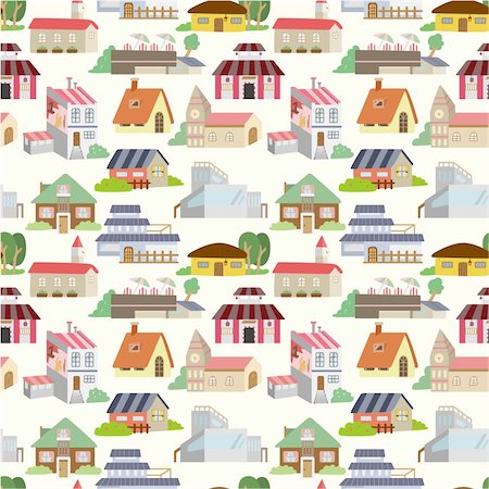 seamless house pattern Photographie de stock - Aubaine LD & Abonnement, Code: 400-04335429