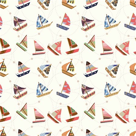 seamless sailboat pattern Stock Photo - Budget Royalty-Free & Subscription, Code: 400-04335477