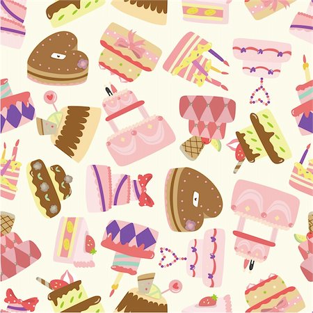 seamless cake pattern Stock Photo - Budget Royalty-Free & Subscription, Code: 400-04335514