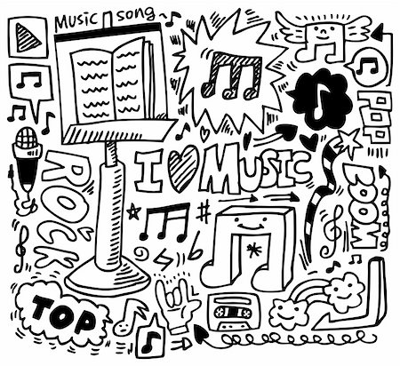 hand draw music element Stock Photo - Budget Royalty-Free & Subscription, Code: 400-04335533