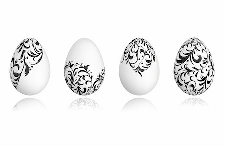 simsearch:400-04837197,k - Easter eggs white with floral ornament for your design Stock Photo - Budget Royalty-Free & Subscription, Code: 400-04336135