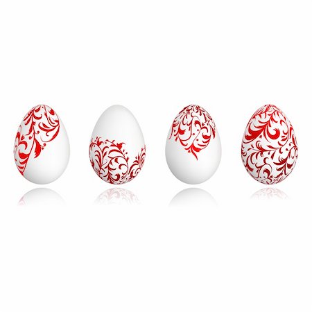 simsearch:400-04837197,k - Easter eggs white with floral ornament for your design Stock Photo - Budget Royalty-Free & Subscription, Code: 400-04336133
