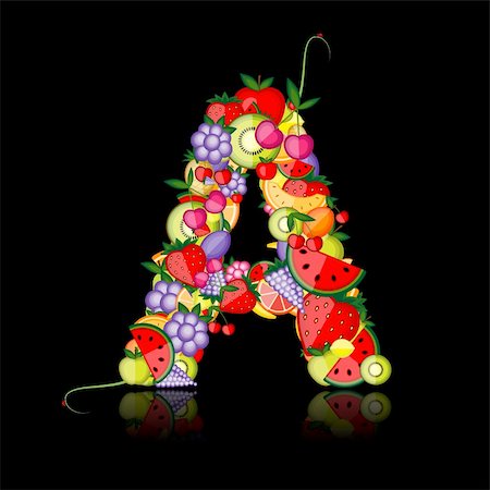 simsearch:400-04336402,k - Fruit letter for your design. See others in my gallery Photographie de stock - Aubaine LD & Abonnement, Code: 400-04336297