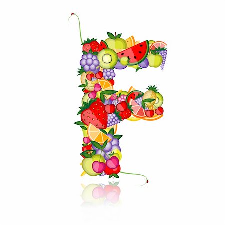simsearch:400-04336402,k - Fruit letter for your design. See others in my gallery Photographie de stock - Aubaine LD & Abonnement, Code: 400-04336315