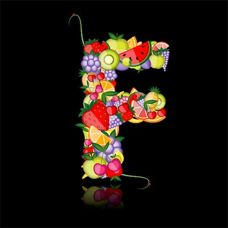 simsearch:400-04336402,k - Fruit letter for your design. See others in my gallery Photographie de stock - Aubaine LD & Abonnement, Code: 400-04336317