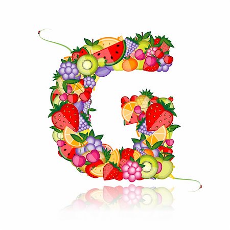 simsearch:400-04336402,k - Fruit letter for your design. See others in my gallery Photographie de stock - Aubaine LD & Abonnement, Code: 400-04336319