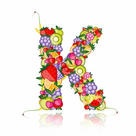 simsearch:400-04336402,k - Fruit letter for your design. See others in my gallery Photographie de stock - Aubaine LD & Abonnement, Code: 400-04336336