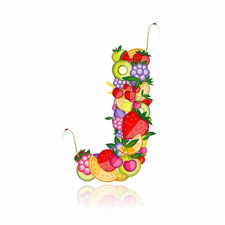 simsearch:400-04336402,k - Fruit letter for your design. See others in my gallery Photographie de stock - Aubaine LD & Abonnement, Code: 400-04336332
