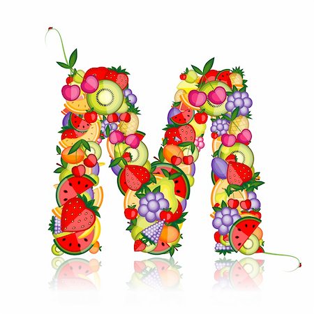 simsearch:400-04336402,k - Fruit letter for your design. See others in my gallery Photographie de stock - Aubaine LD & Abonnement, Code: 400-04336344