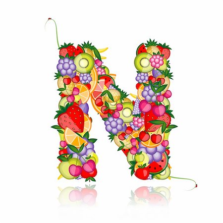 simsearch:400-04336402,k - Fruit letter for your design. See others in my gallery Photographie de stock - Aubaine LD & Abonnement, Code: 400-04336348