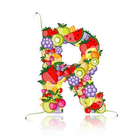 simsearch:400-04336402,k - Fruit letter for your design. See others in my gallery Photographie de stock - Aubaine LD & Abonnement, Code: 400-04336365