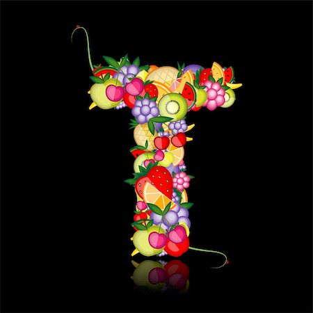 simsearch:400-04336402,k - Fruit letter for your design. See others in my gallery Photographie de stock - Aubaine LD & Abonnement, Code: 400-04336377