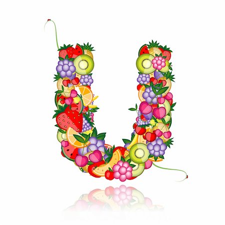 simsearch:400-04336402,k - Fruit letter for your design. See others in my gallery Photographie de stock - Aubaine LD & Abonnement, Code: 400-04336379