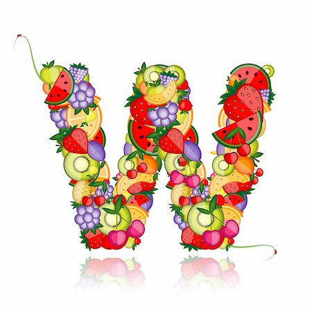 simsearch:400-04336402,k - Fruit letter for your design. See others in my gallery Photographie de stock - Aubaine LD & Abonnement, Code: 400-04336387