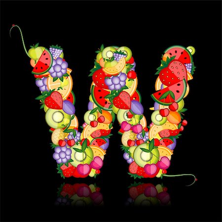 simsearch:400-04336402,k - Fruit letter for your design. See others in my gallery Photographie de stock - Aubaine LD & Abonnement, Code: 400-04336389