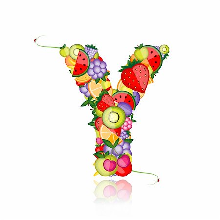 simsearch:400-04336402,k - Fruit letter for your design. See others in my gallery Photographie de stock - Aubaine LD & Abonnement, Code: 400-04336394