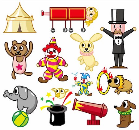 elephants in the carnival - cartoon circus icon Stock Photo - Budget Royalty-Free & Subscription, Code: 400-04337079