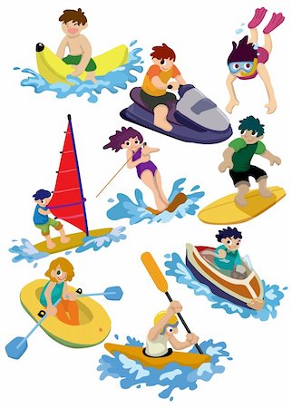 extreme sport clipart - cartoon water sport icon Stock Photo - Budget Royalty-Free & Subscription, Code: 400-04337099