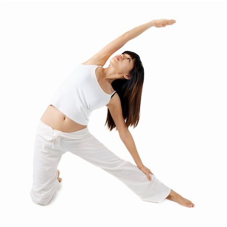 Woman in yoga, gate Pose, isolated on white. Foto de stock - Super Valor sin royalties y Suscripción, Código: 400-04337207