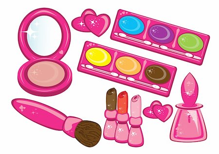 simsearch:400-05708035,k - Cosmetics and beauty products Illustration of cosmetics and other bathroom stuff. Stock Photo - Budget Royalty-Free & Subscription, Code: 400-04337494