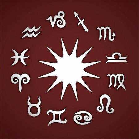 scorpio - It's a 3d render of Silver Star and Zodiac Signs on brown background with high resolution. Stock Photo - Budget Royalty-Free & Subscription, Code: 400-04337530