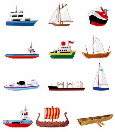 cartoon boat icon Stock Photo - Budget Royalty-Free & Subscription, Code: 400-04337814