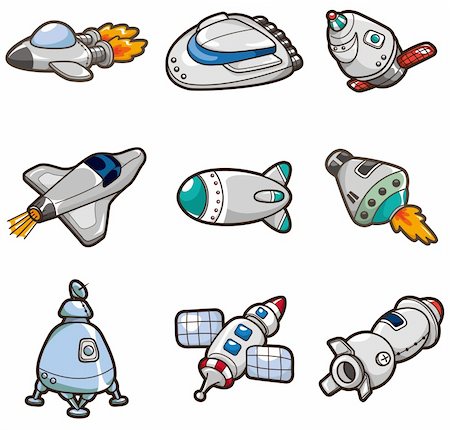cartoon spaceship icon Stock Photo - Budget Royalty-Free & Subscription, Code: 400-04337839