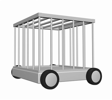 person trapped box - cage on wheels - 3d illustration Stock Photo - Budget Royalty-Free & Subscription, Code: 400-04338106