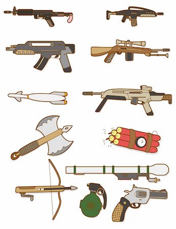 cartoon weapon icon Stock Photo - Budget Royalty-Free & Subscription, Code: 400-04338270