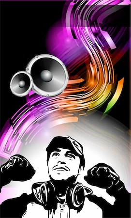 speakers graphics - Alternative Discoteque Music Flyer with Attractive Rainbow Colours Stock Photo - Budget Royalty-Free & Subscription, Code: 400-04338618