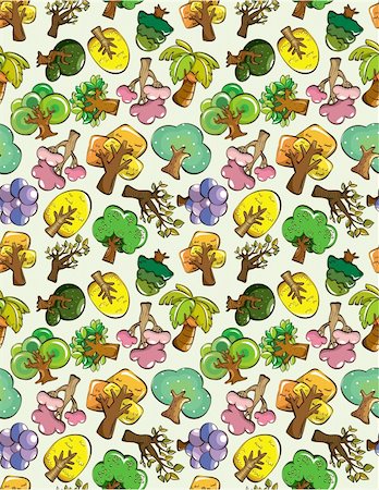 seamless tree pattern Photographie de stock - Aubaine LD & Abonnement, Code: 400-04338748