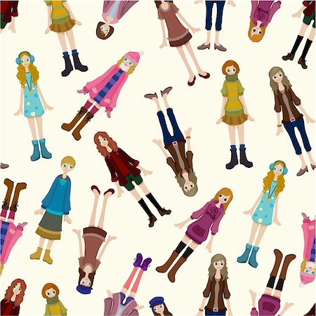 simsearch:400-04337140,k - seamless young girl pattern Stock Photo - Budget Royalty-Free & Subscription, Code: 400-04338830