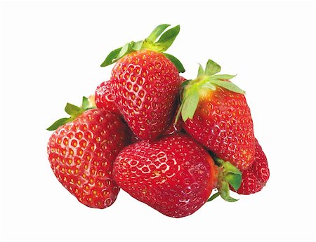 simsearch:400-05370991,k - Few fresh strawberries isolated on white background Stock Photo - Budget Royalty-Free & Subscription, Code: 400-04339127