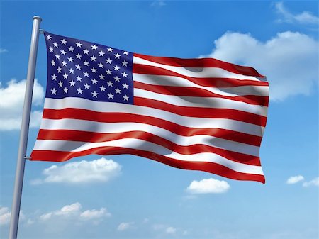 simsearch:400-06086537,k - An image of the United States of America flag in the blue sky Stock Photo - Budget Royalty-Free & Subscription, Code: 400-04339593