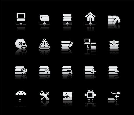 processor vector icon - Vector icons reflected in black background. -eps 8- Stock Photo - Budget Royalty-Free & Subscription, Code: 400-04339620