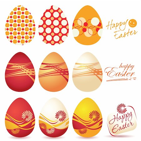 elegant easter pattern - Vector illustration - Colorful Easter eggs and logo Happy Easter Stock Photo - Budget Royalty-Free & Subscription, Code: 400-04339876