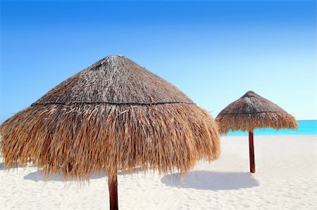 simsearch:400-04329339,k - beach traditional sunroof hut caribbean umbrellas dried grass and wood Stock Photo - Budget Royalty-Free & Subscription, Code: 400-04330504