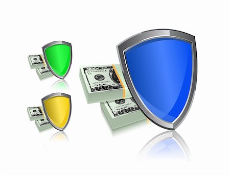 firewall white guard - money shield isolated icon set on white background. security and protection concept Stock Photo - Budget Royalty-Free & Subscription, Code: 400-04330926