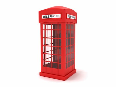 red call box - 3D rendering of a classic red phone booth Stock Photo - Budget Royalty-Free & Subscription, Code: 400-04330974