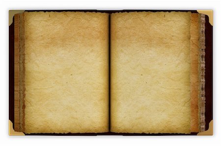 Old opened book with empty pages. isolated on white. Foto de stock - Super Valor sin royalties y Suscripción, Código: 400-04331041