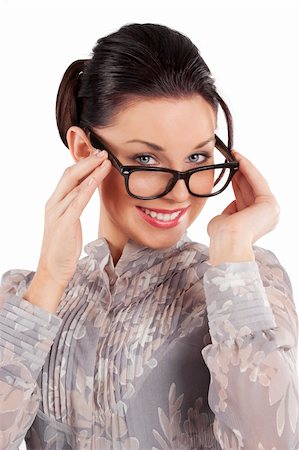 simsearch:400-04416781,k - portrait of beauty young woman in elegant dress posing with glasses and smiling Photographie de stock - Aubaine LD & Abonnement, Code: 400-04331236