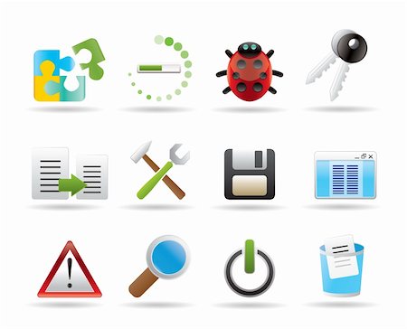 simsearch:400-04274313,k - developer, programming and application icons - vector icon set Stock Photo - Budget Royalty-Free & Subscription, Code: 400-04331244